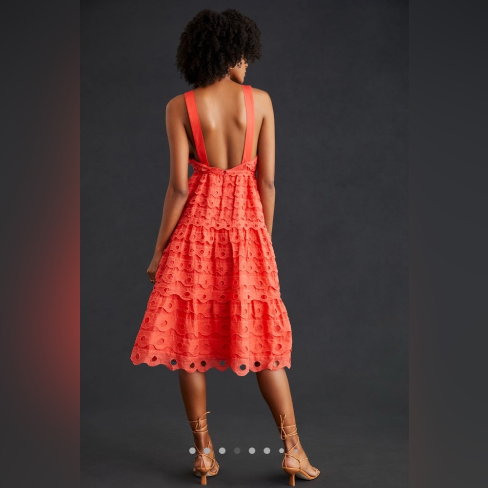 *New* Anthropologie Maeve Eyelet Midi Dress, Size 10 - Picture 3 of 10